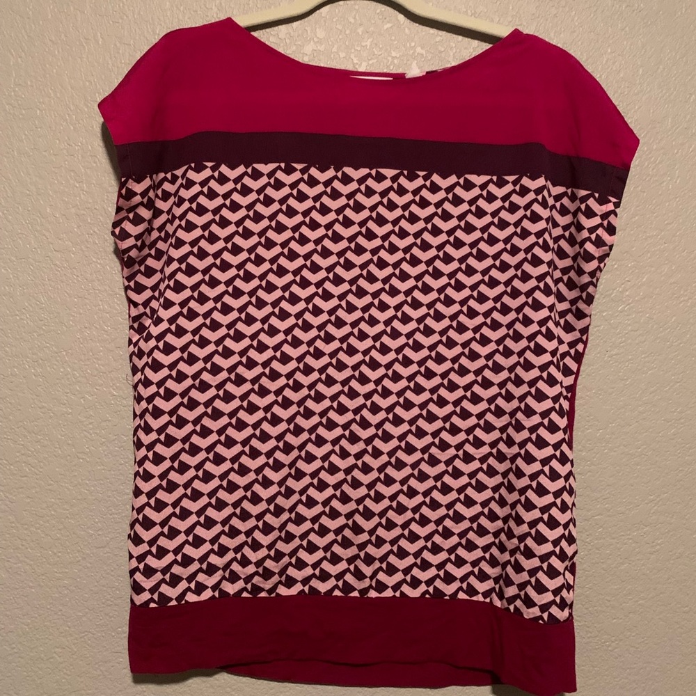 New York and Company Pink print, loose fit top
